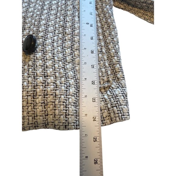White House Black Market Womens Size S Double Breasted Tweed Peacoat Silk Blend - Picture 3 of 8